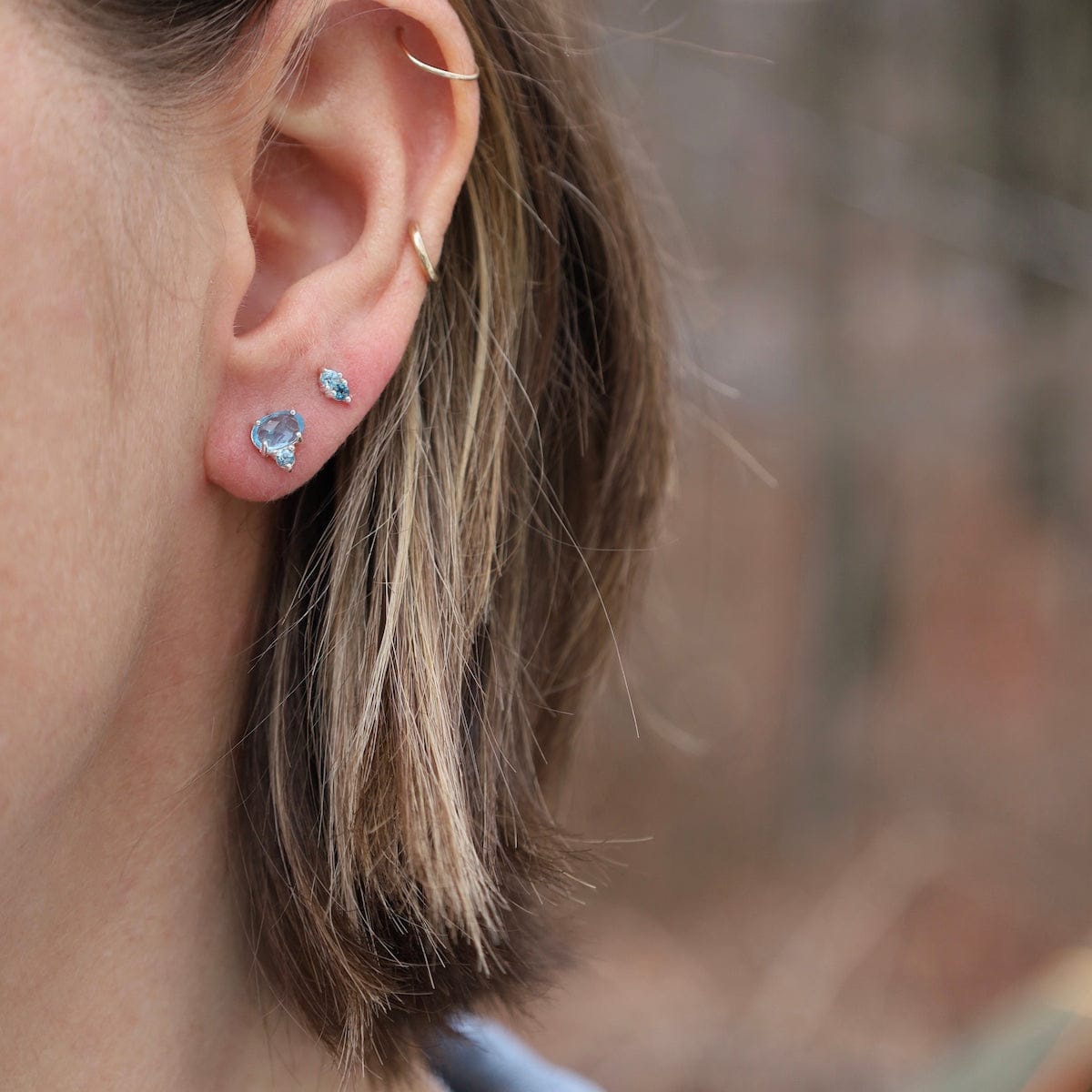 EAR Two Blues Stud Earrings