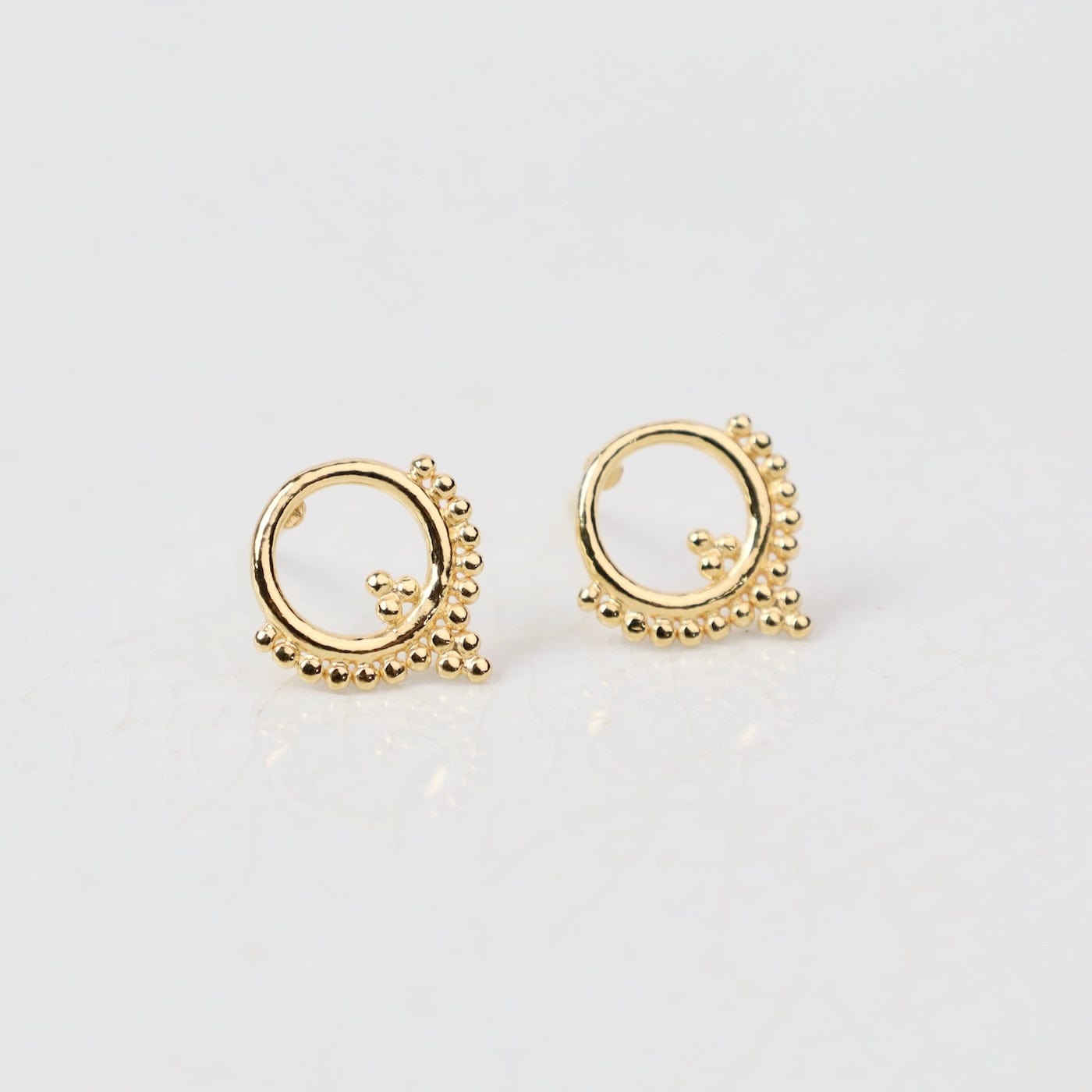 EAR-VRM Gold Vermeil Bali Circle Stud Earrings