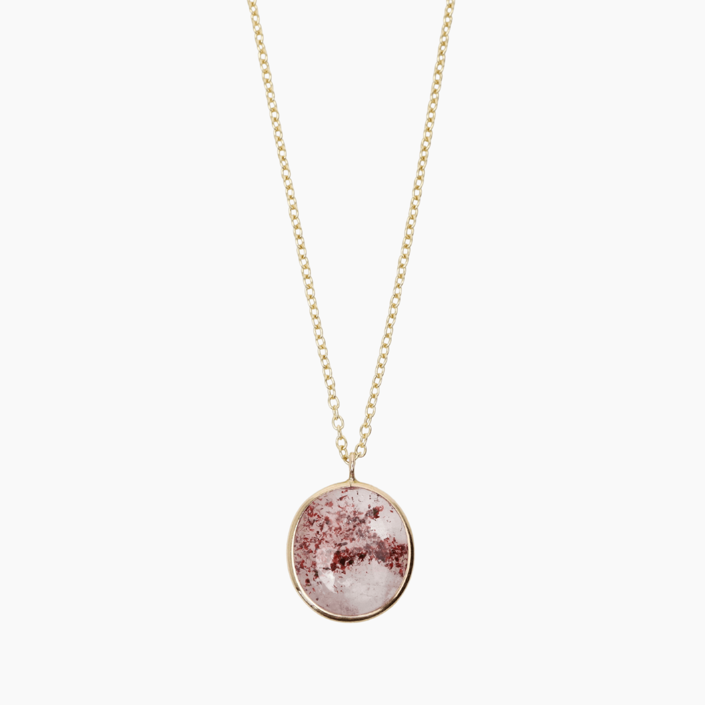 NKL-14K 14k Gold Tourmaline Quartz Pendant
