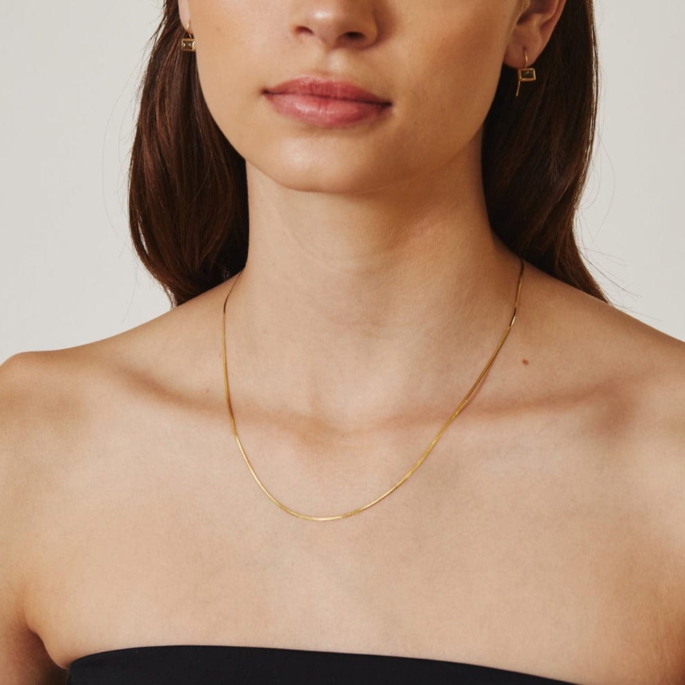 NKL-14K 14k Herringbone Chain Necklace