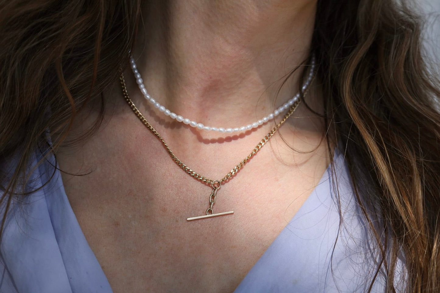 NKL-14K 14k Rice Pearl Necklace