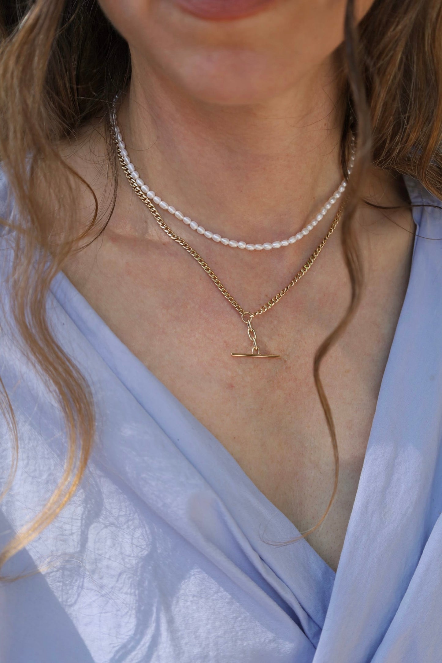 NKL-14K 14k Rice Pearl Necklace