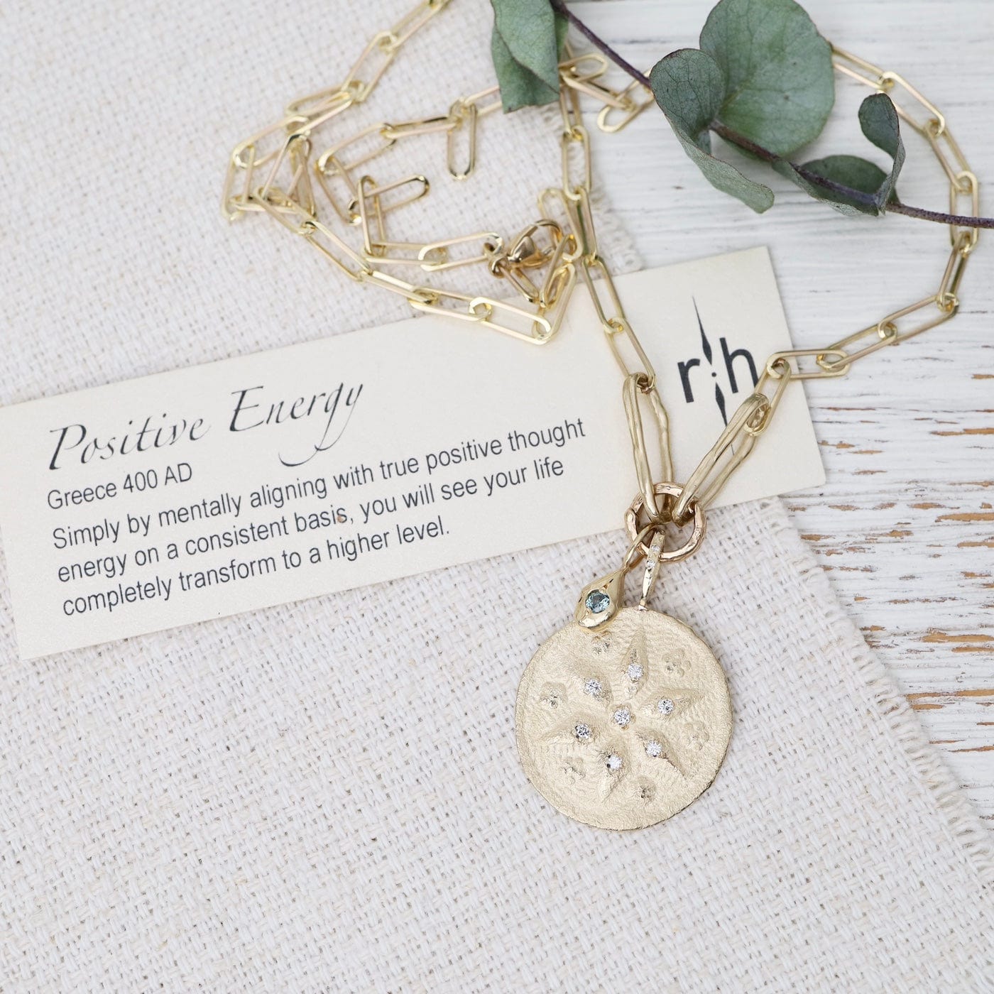 NKL-14K 14ky Positive Energy Artifact Enhancer Necklace