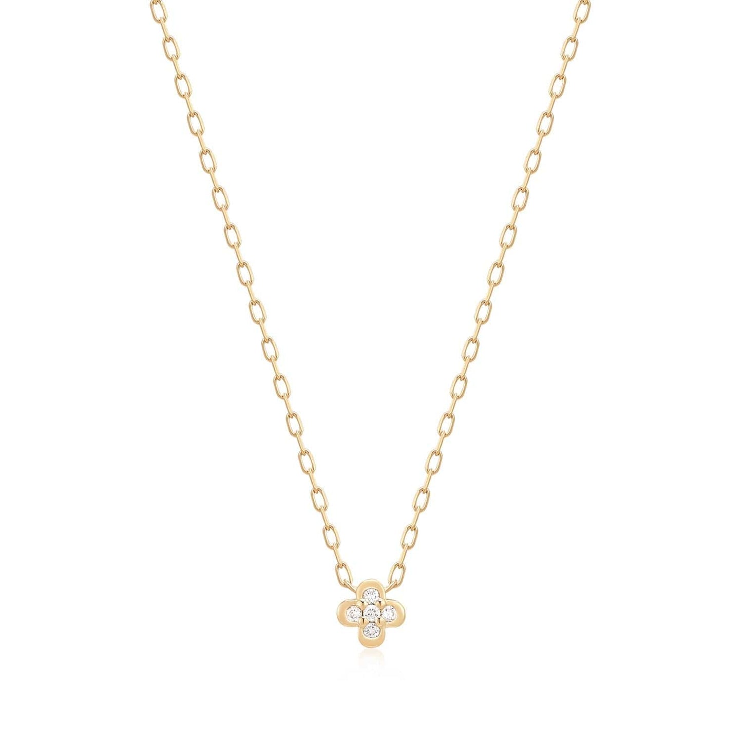 NKL-14K Carys 14k Lab Grown Diamond Clover Necklace