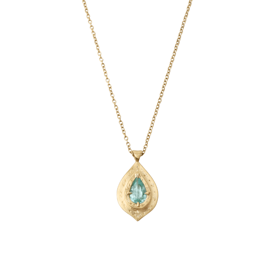 NKL-18K One of a Kind Paraiba Tourmaline Drops of Happiness Necklace