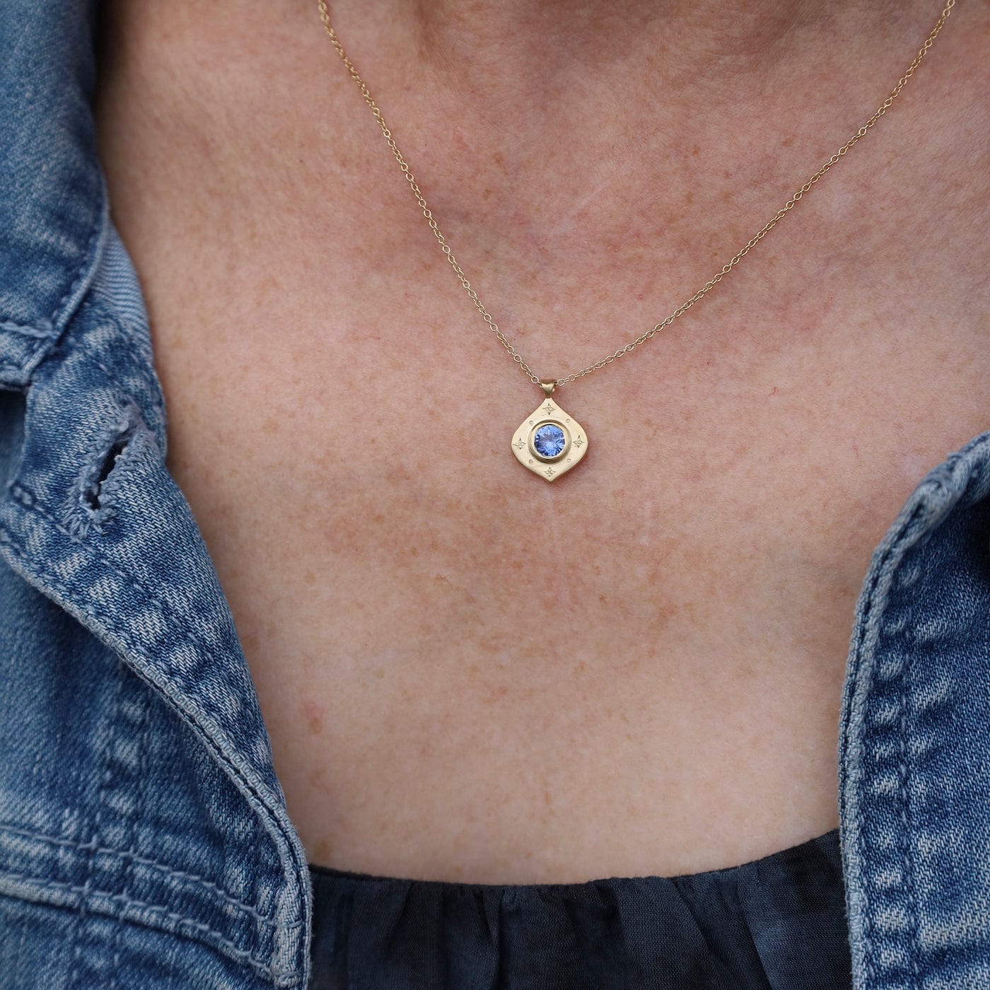 NKL-18K One of a Kind Sapphire Drops of Happiness Pendant