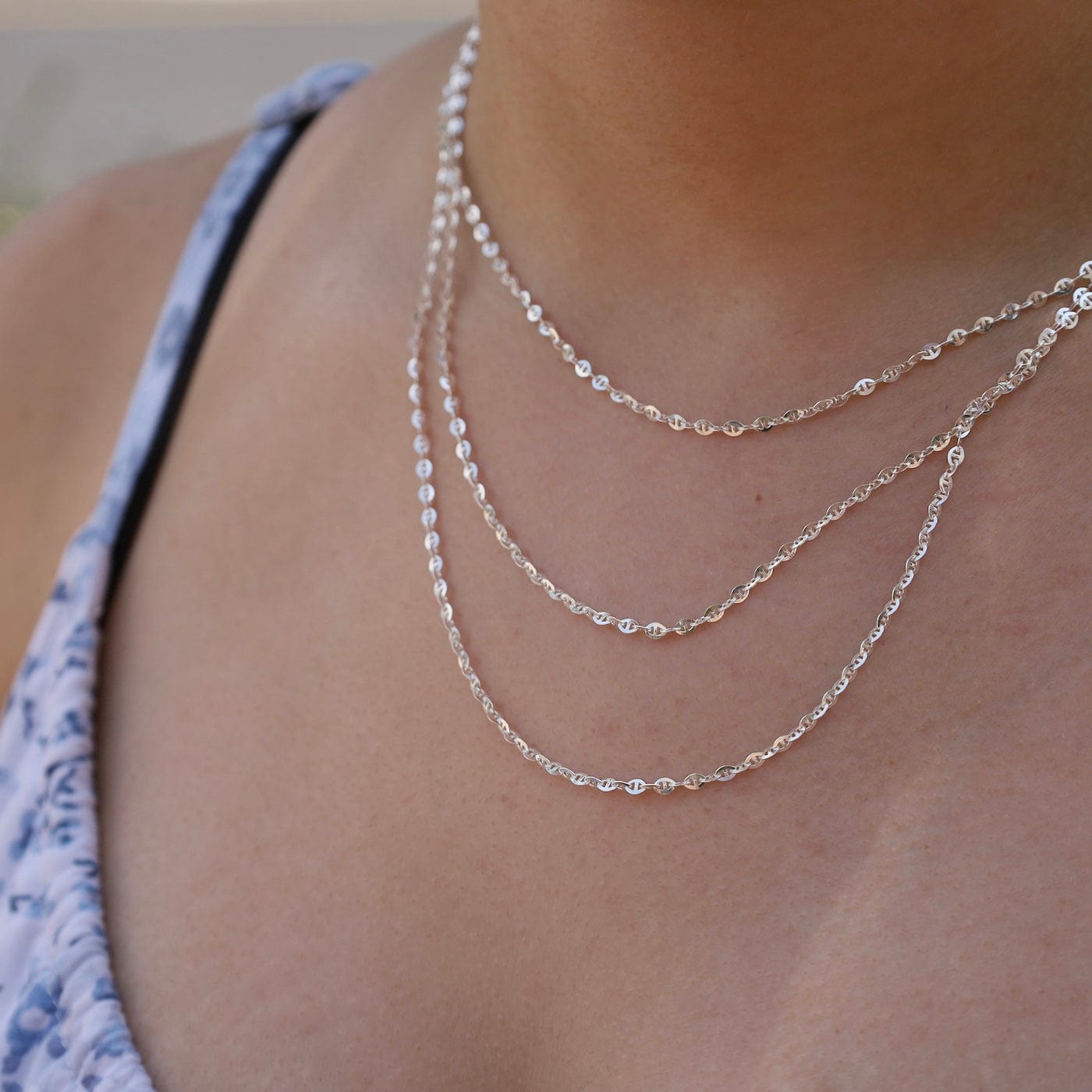 nkl 20" Sterling Silver Flat Anchor Chain Necklace