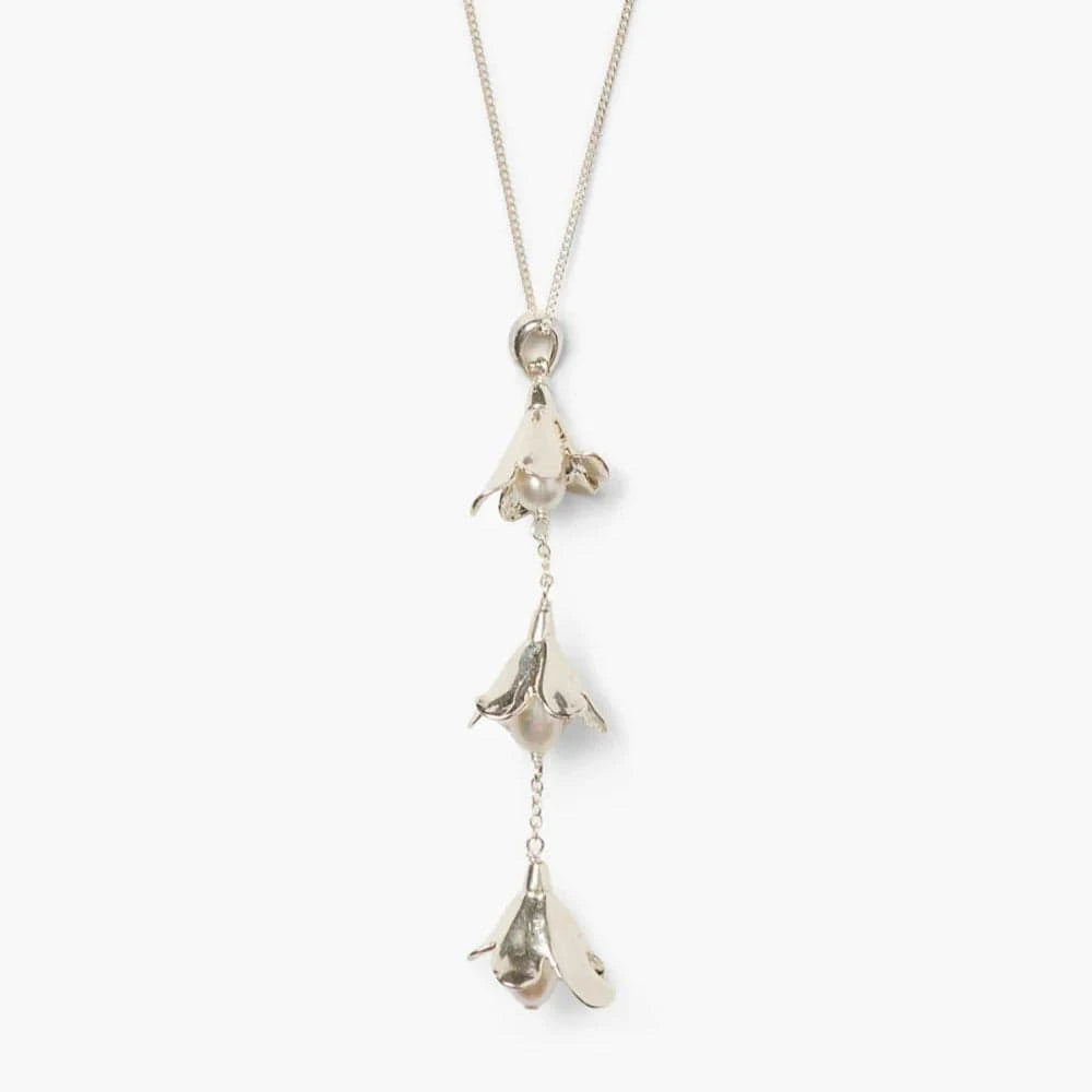 NKL Bellflower Drop Necklace Silver