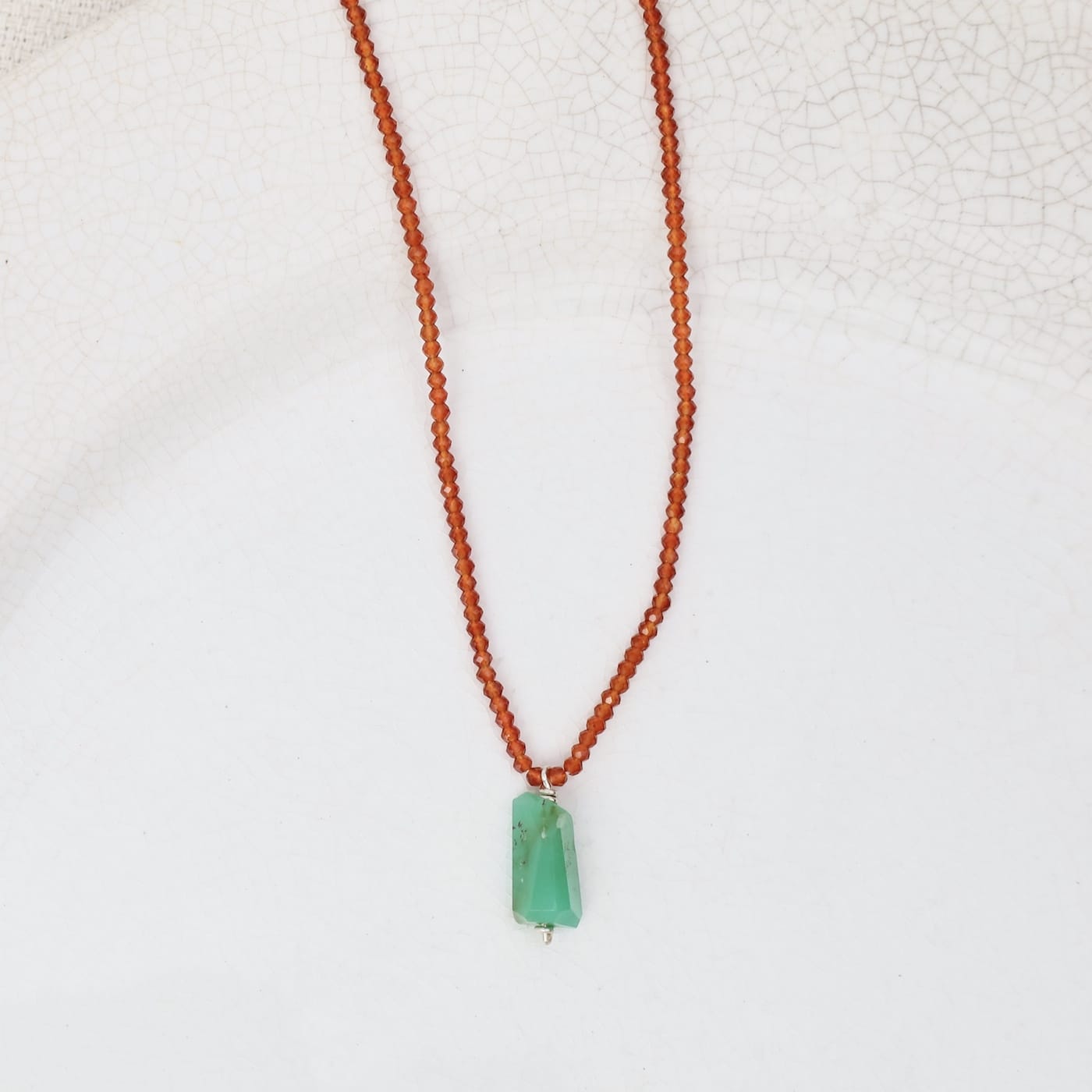 NKL Carnelian with Chrysophase Necklace