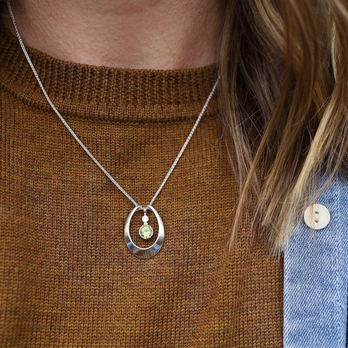 NKL Faceted Peridot Caprice Pendant Necklace