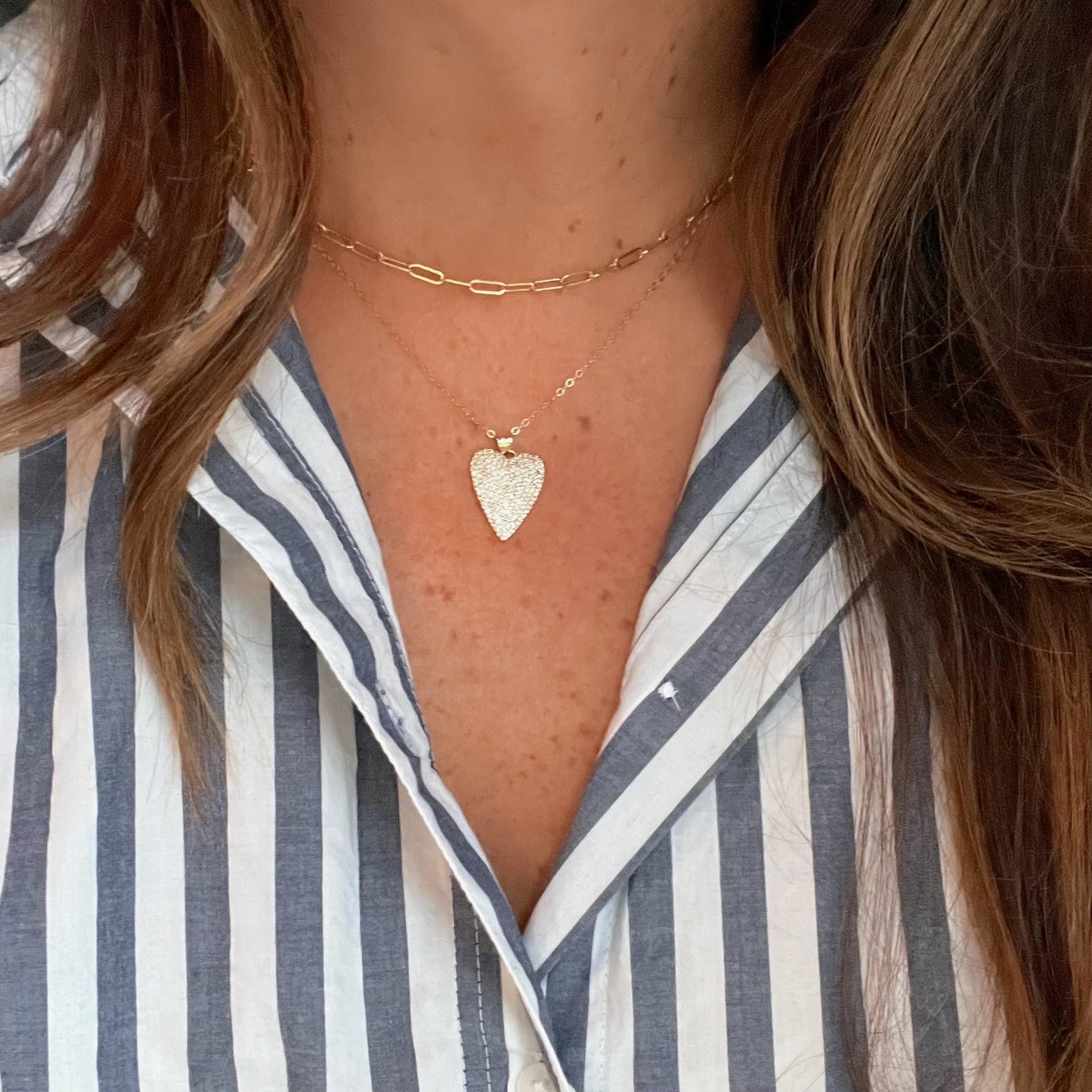 NKL-GF Gold Filled One Love Heart Cz Necklace