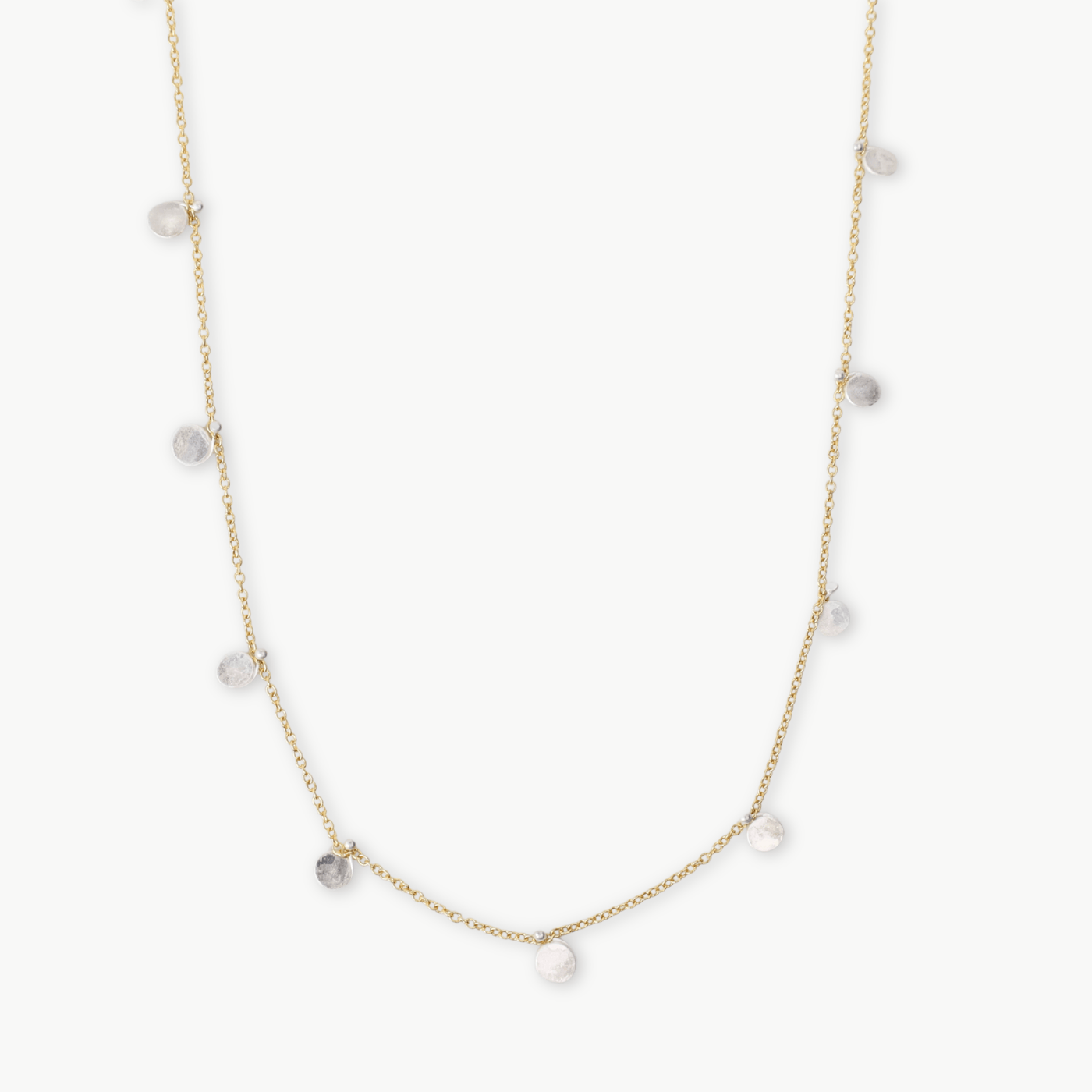 NKL-GF Gold Filled & Silver Disperse Confetti Necklace