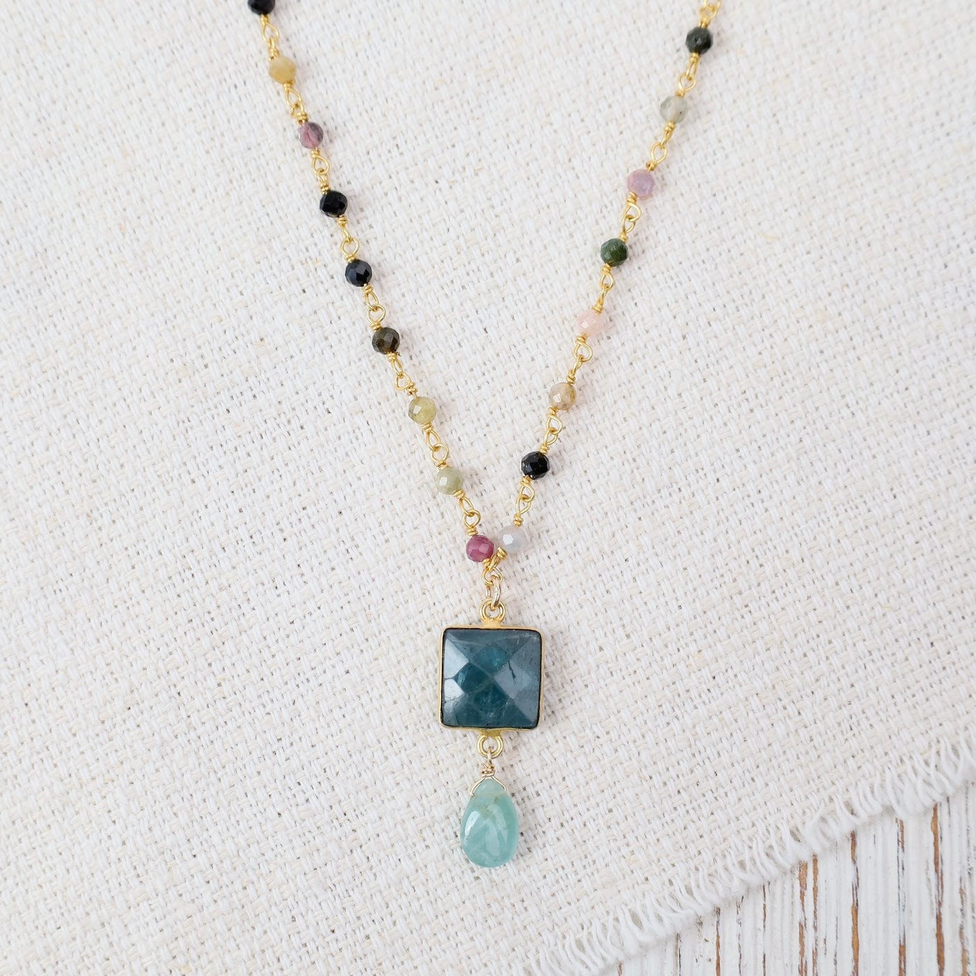 NKL-GF Indigo Kyanite Square Necklace
