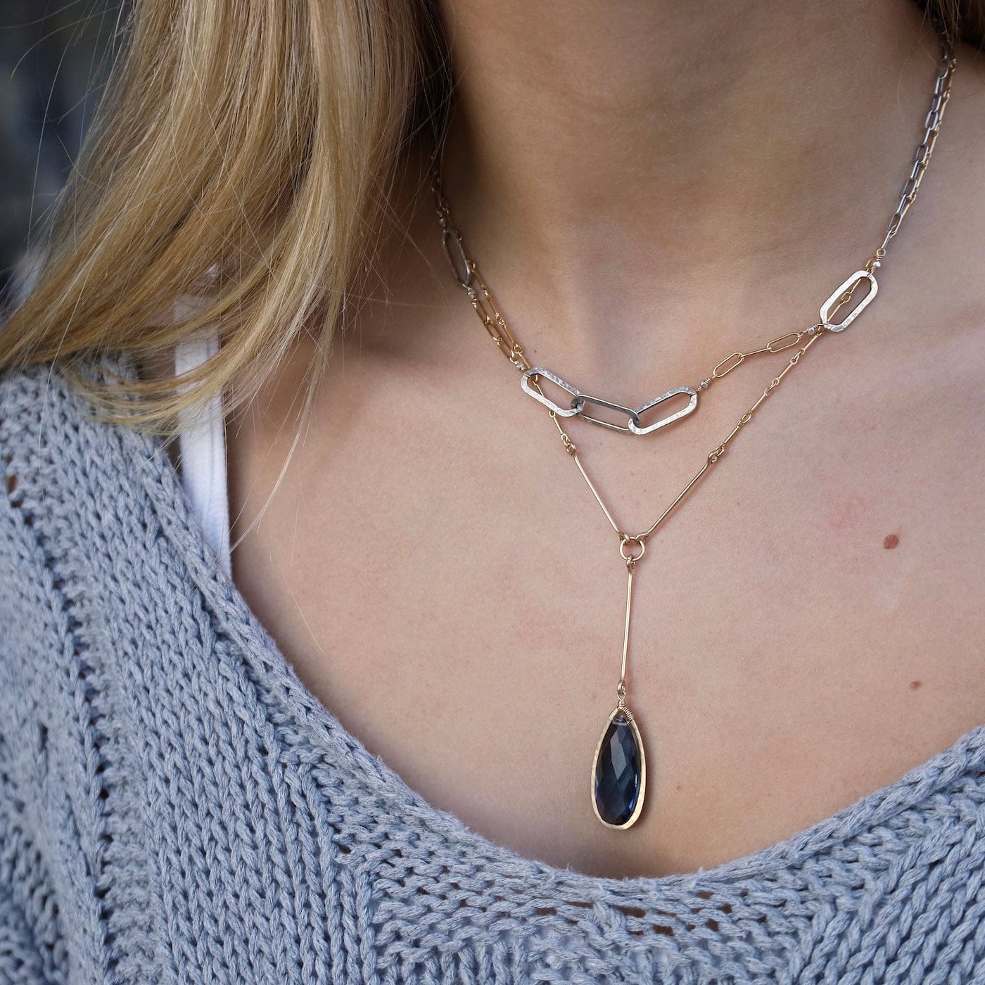 NKL-GF Silver & Gold Filled Mix Link Necklace