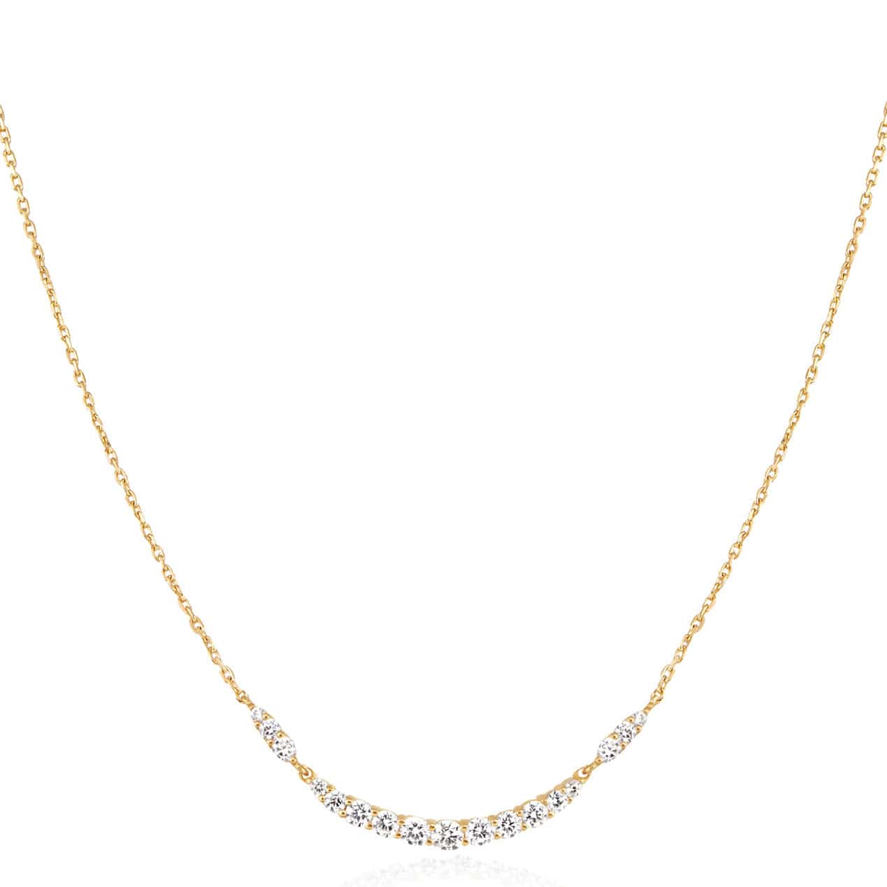 NKL-GPL Gold Arc Pave Necklace