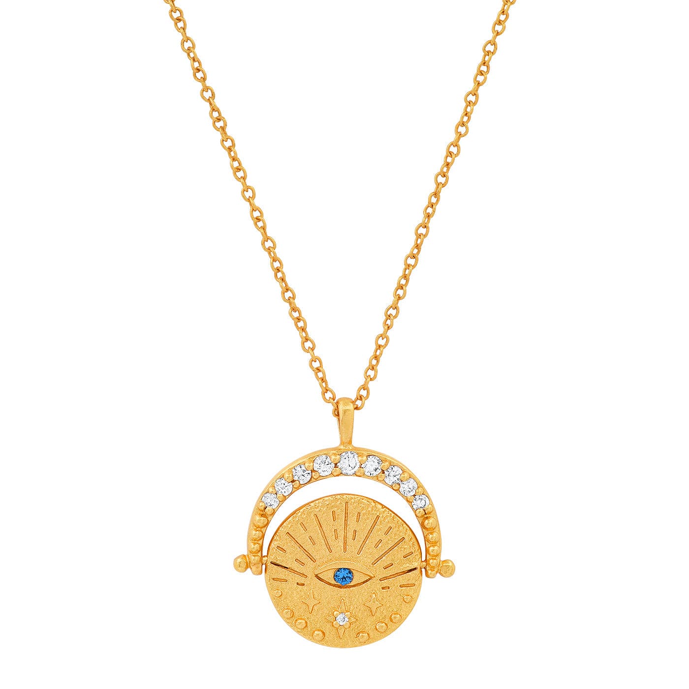 NKL-GPL Gold Coin Evil Eye Necklace