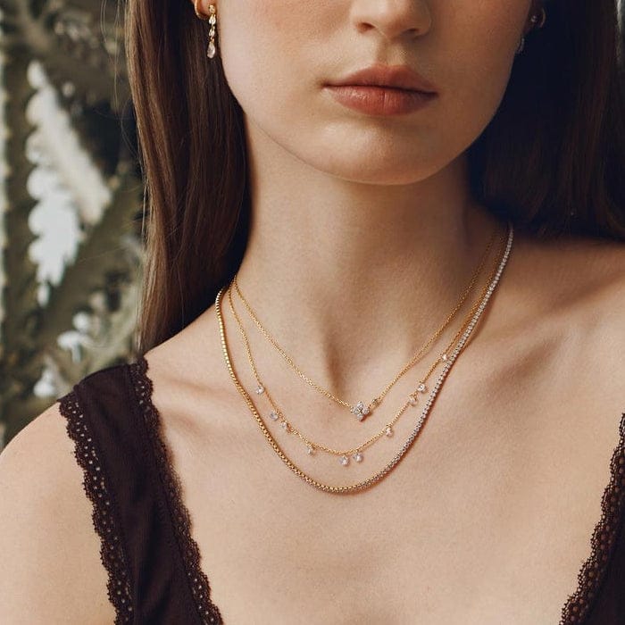 NKL-GPL Gold Droplet Station Necklace