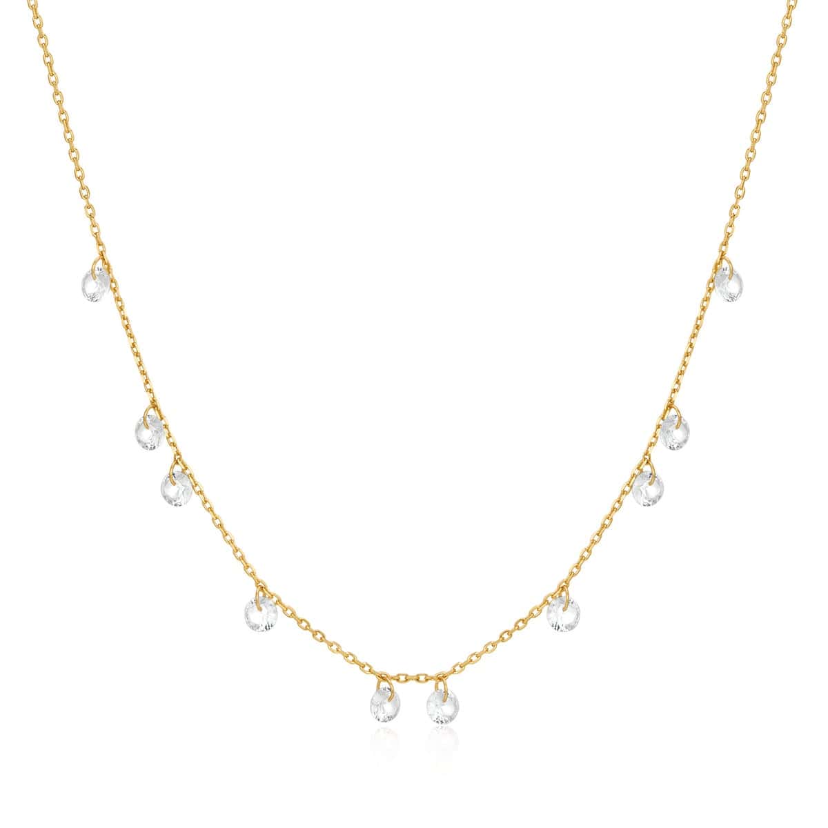 NKL-GPL Gold Droplet Station Necklace