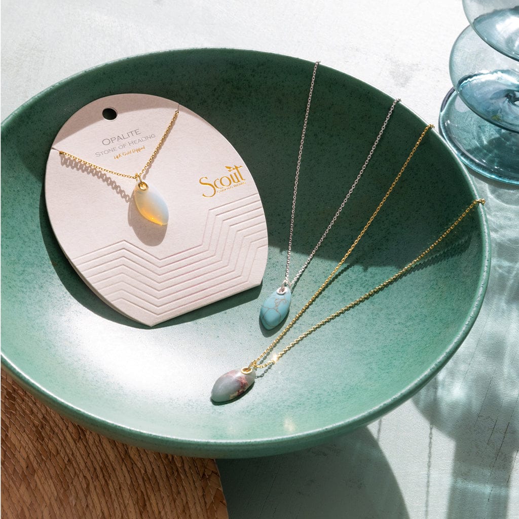 NKL-GPL Scout Organic Stone Necklace Aqua Terra/Gold