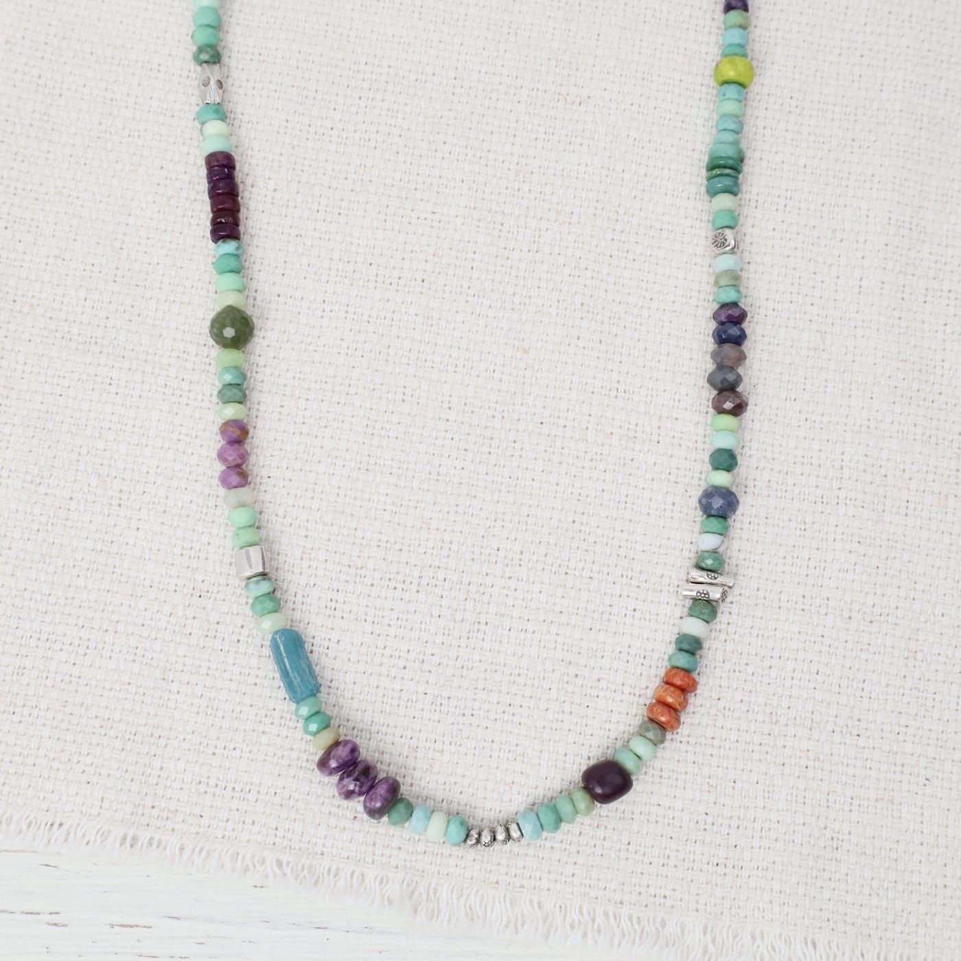 NKL Moss Opal Silver Necklace