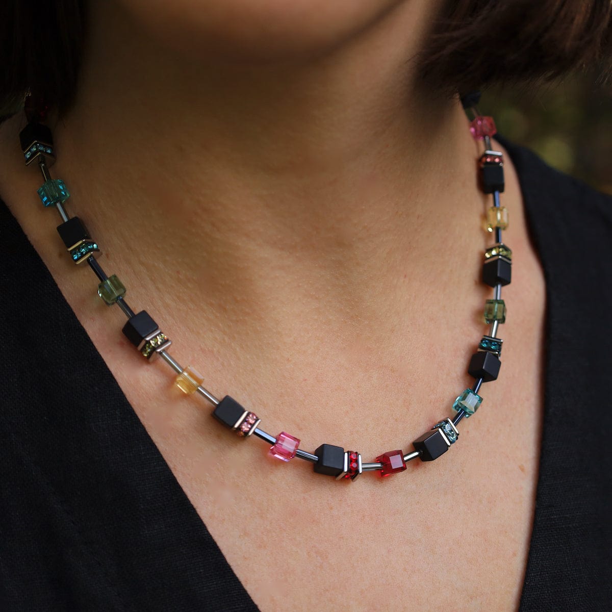 NKL Multi-Color Geocube Necklace