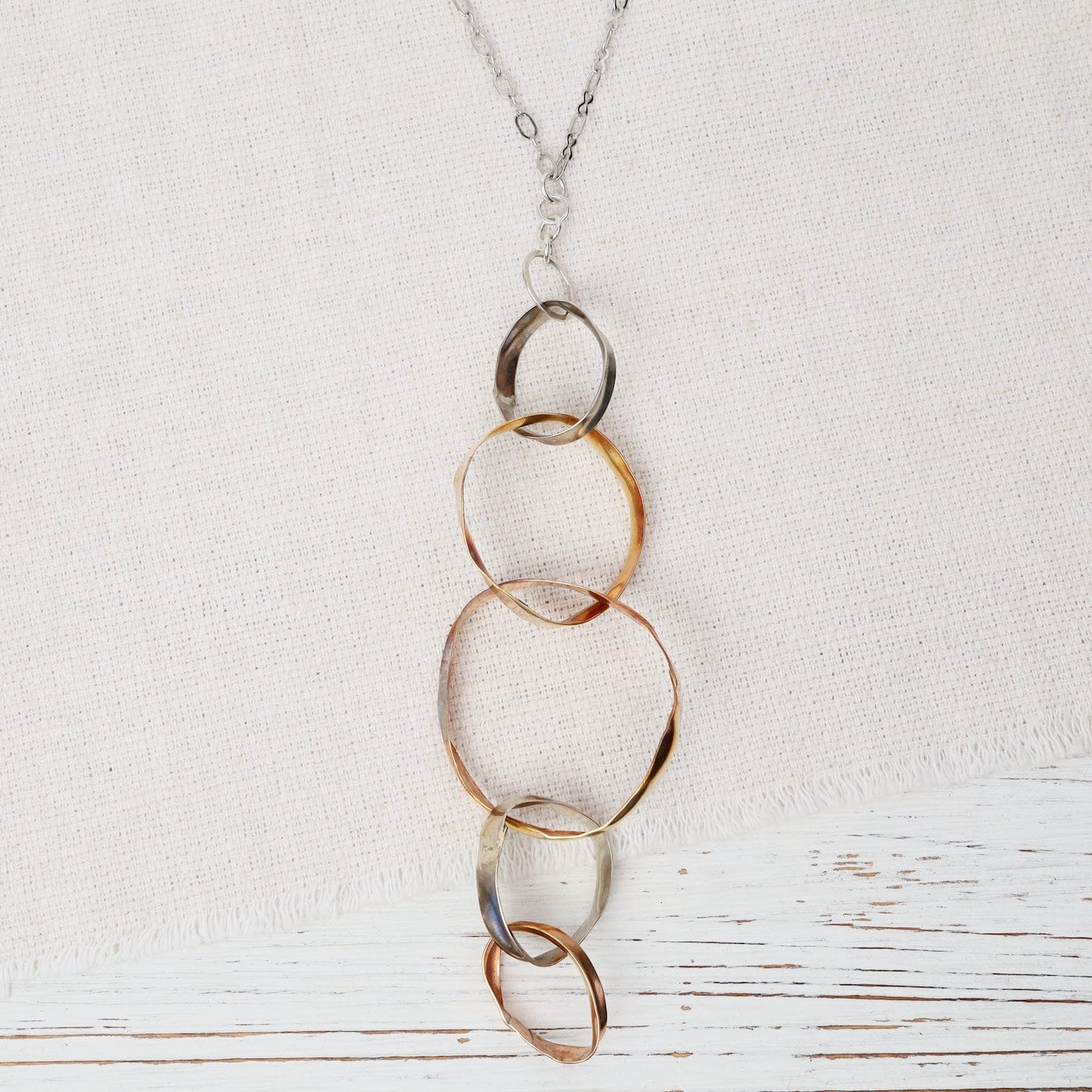 NKL Rugged Circles Drop Necklace