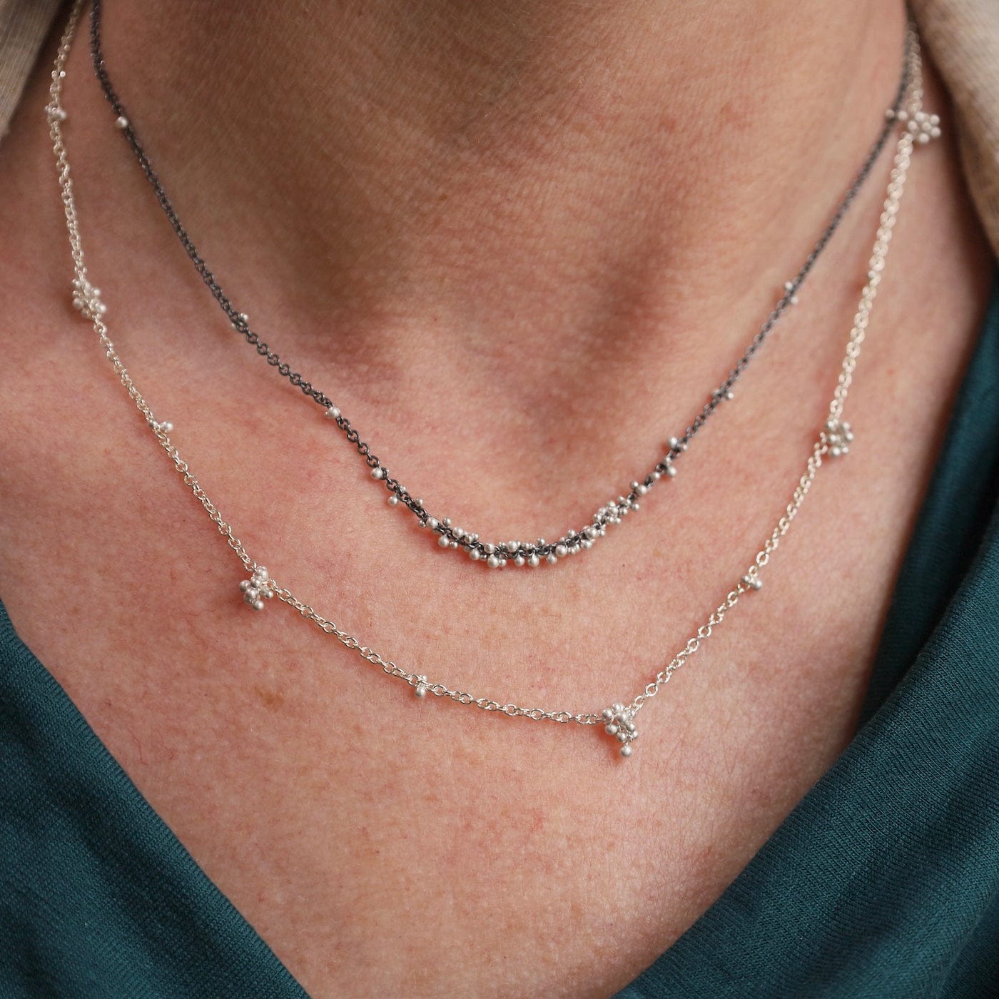 NKL Silver  Baby`s Breath Necklace- 18 Inches