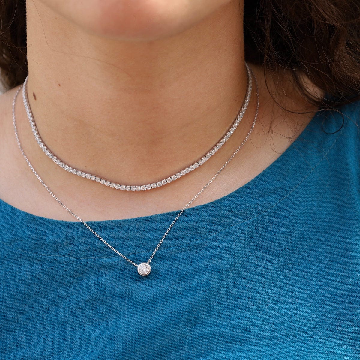 NKL Sterling Silver CZ Tennis Choker