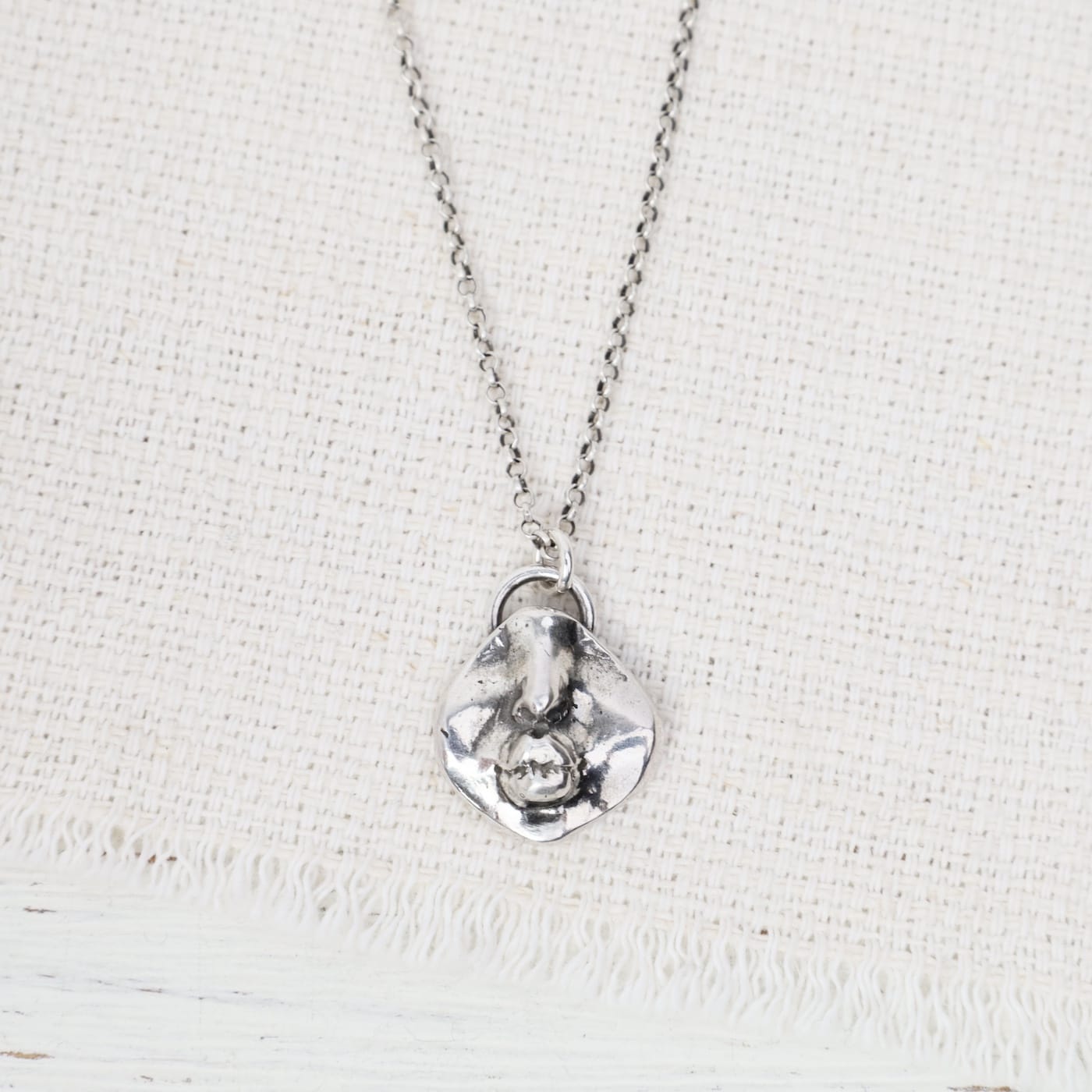 NKL Sterling Silver Sealed With A Kiss Necklace