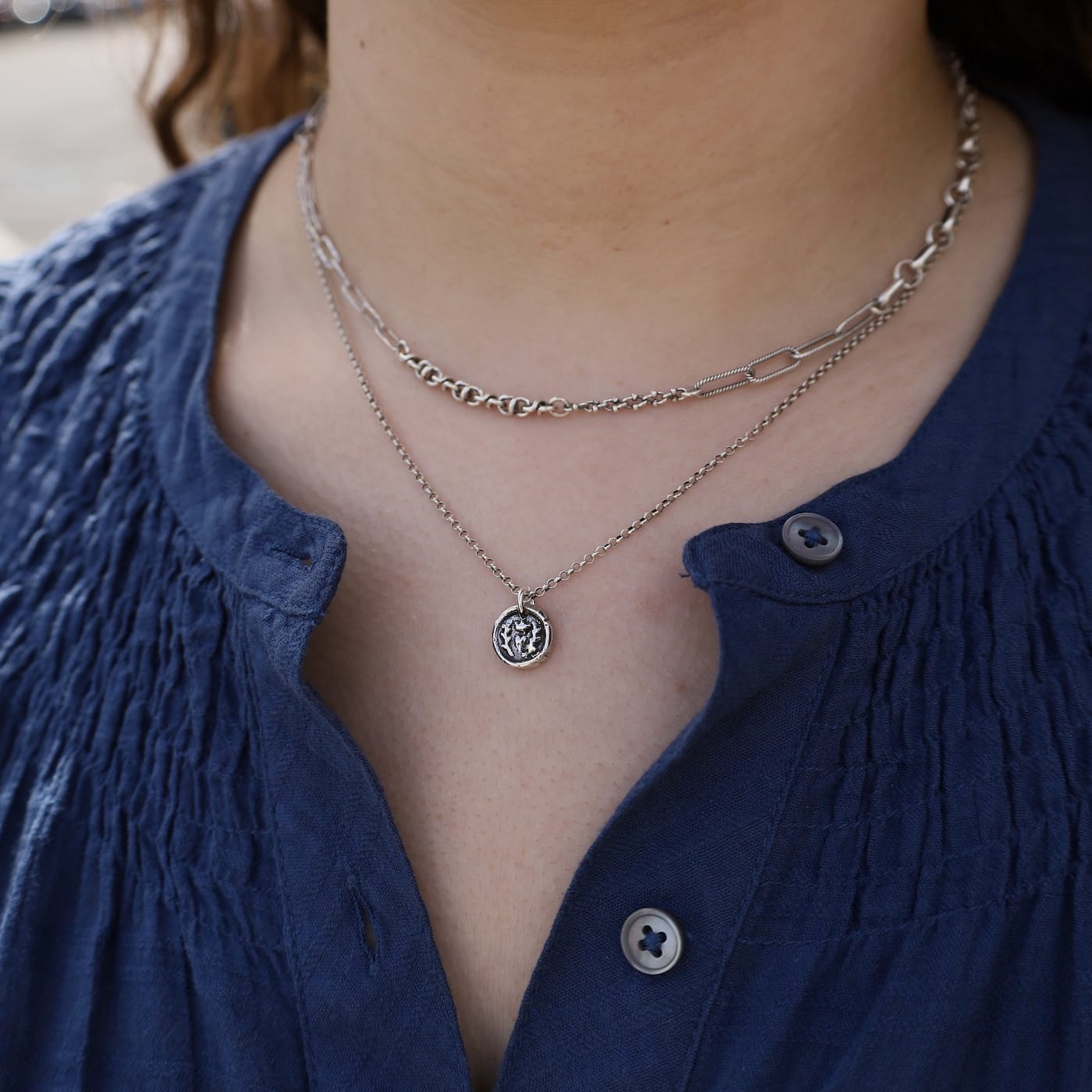NKL Tiny Love Wax Seal Necklace - Sterling Silver
