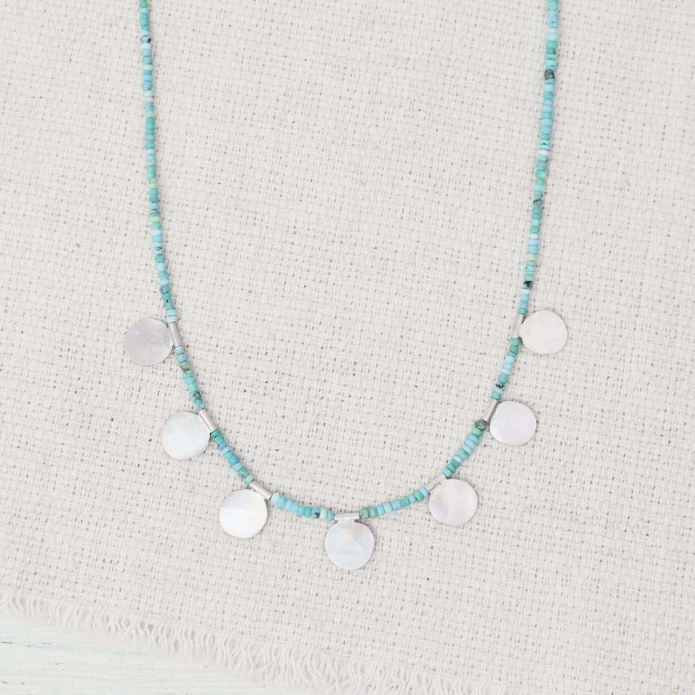 NKL Turquoise Necklace with Sterling Silver Disks