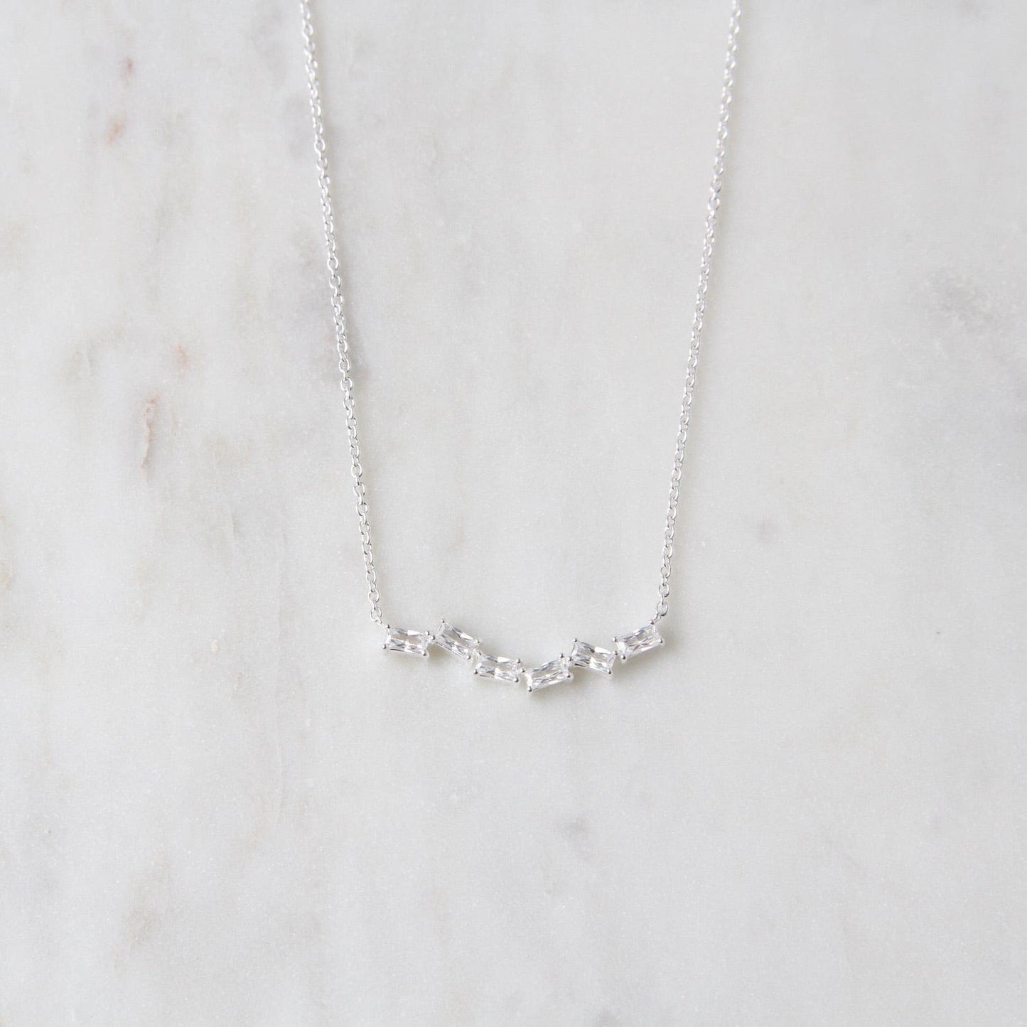 NKL Zig Zag Scattered Baguette Necklace