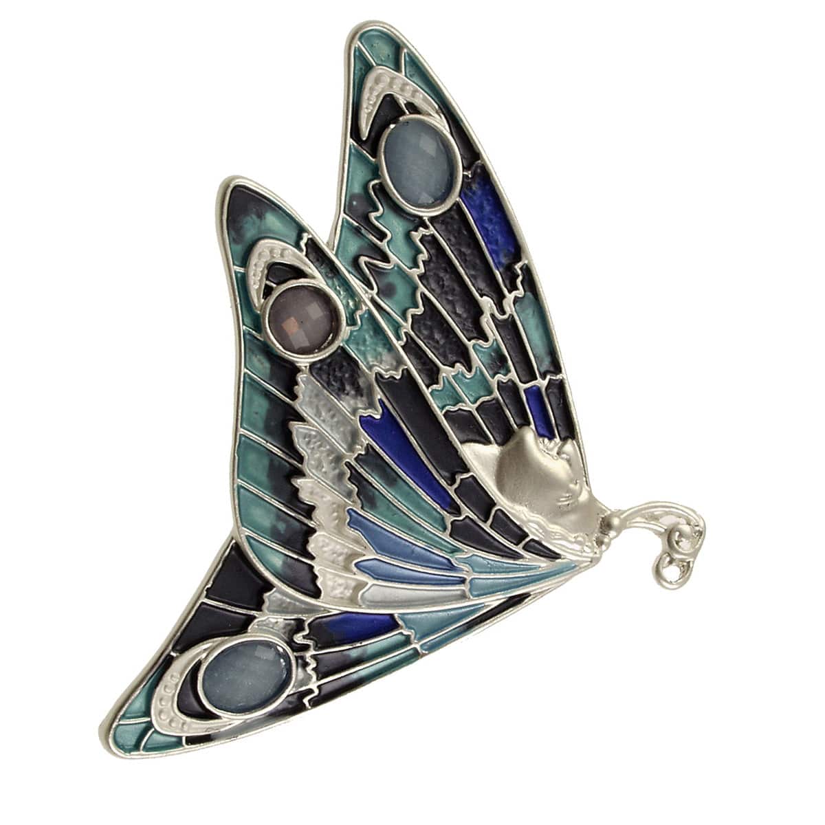 PIN-JM Blue Butterfly Magnetic Brooch