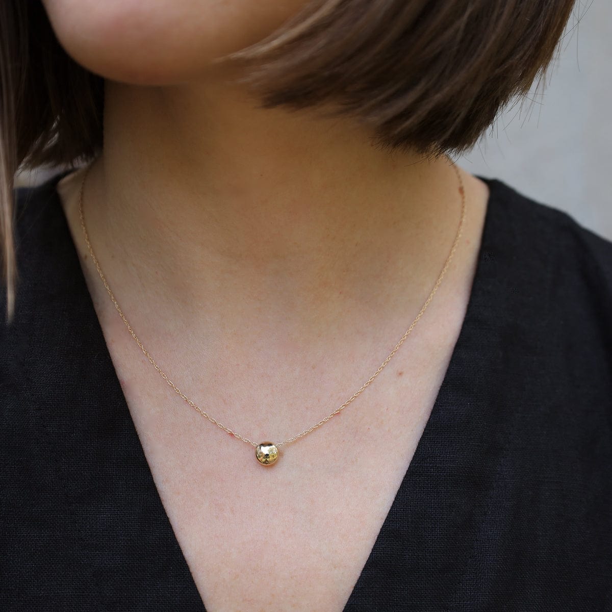 PND-14K 14k Gold Flat Ball Pendant