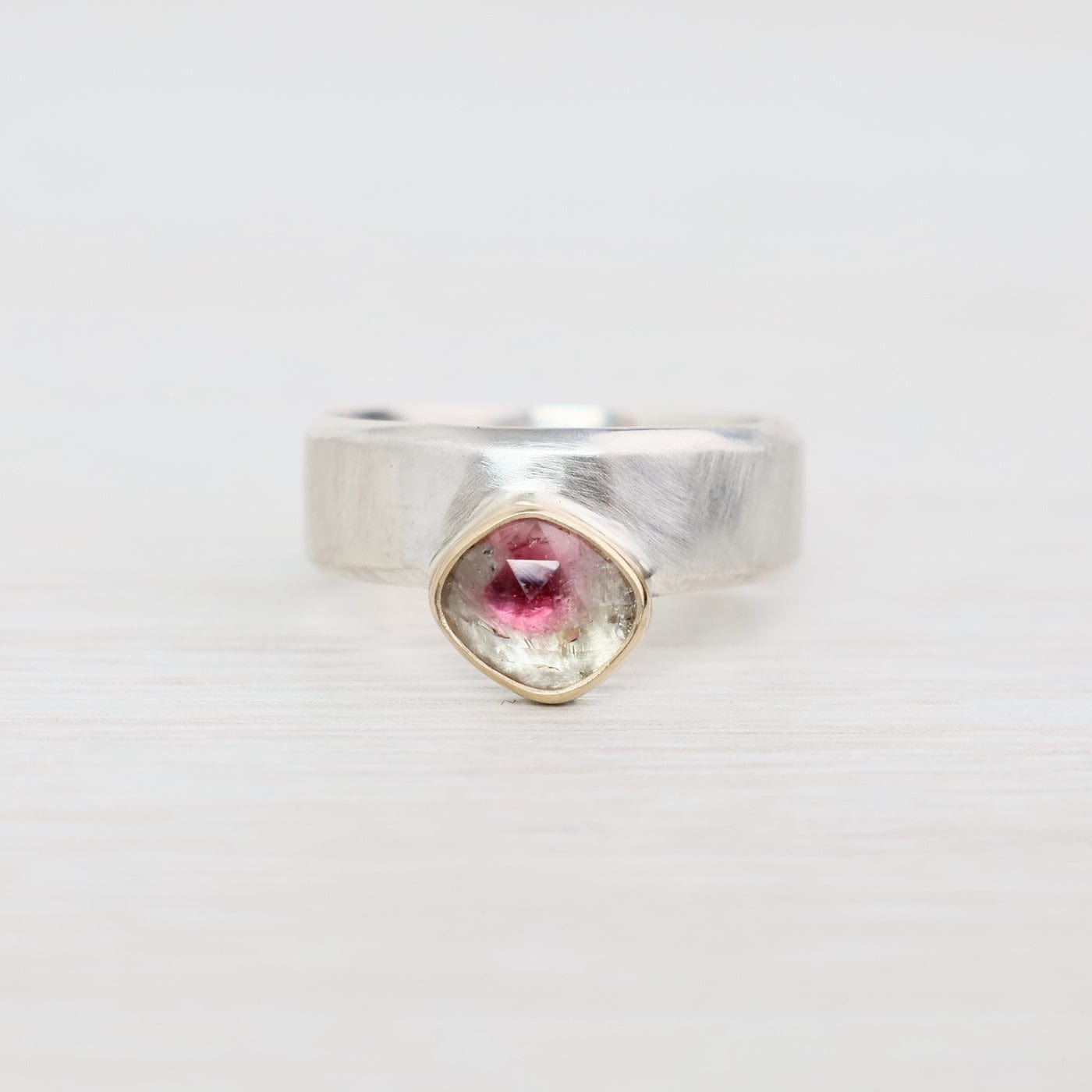RNG-14K One of a Kind Mesa Ring with Watermelon Tourmaline