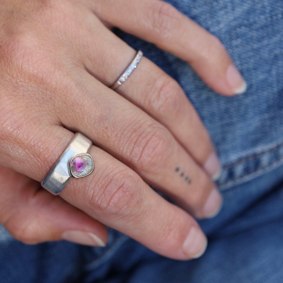 RNG-14K One of a Kind Mesa Ring with Watermelon Tourmaline
