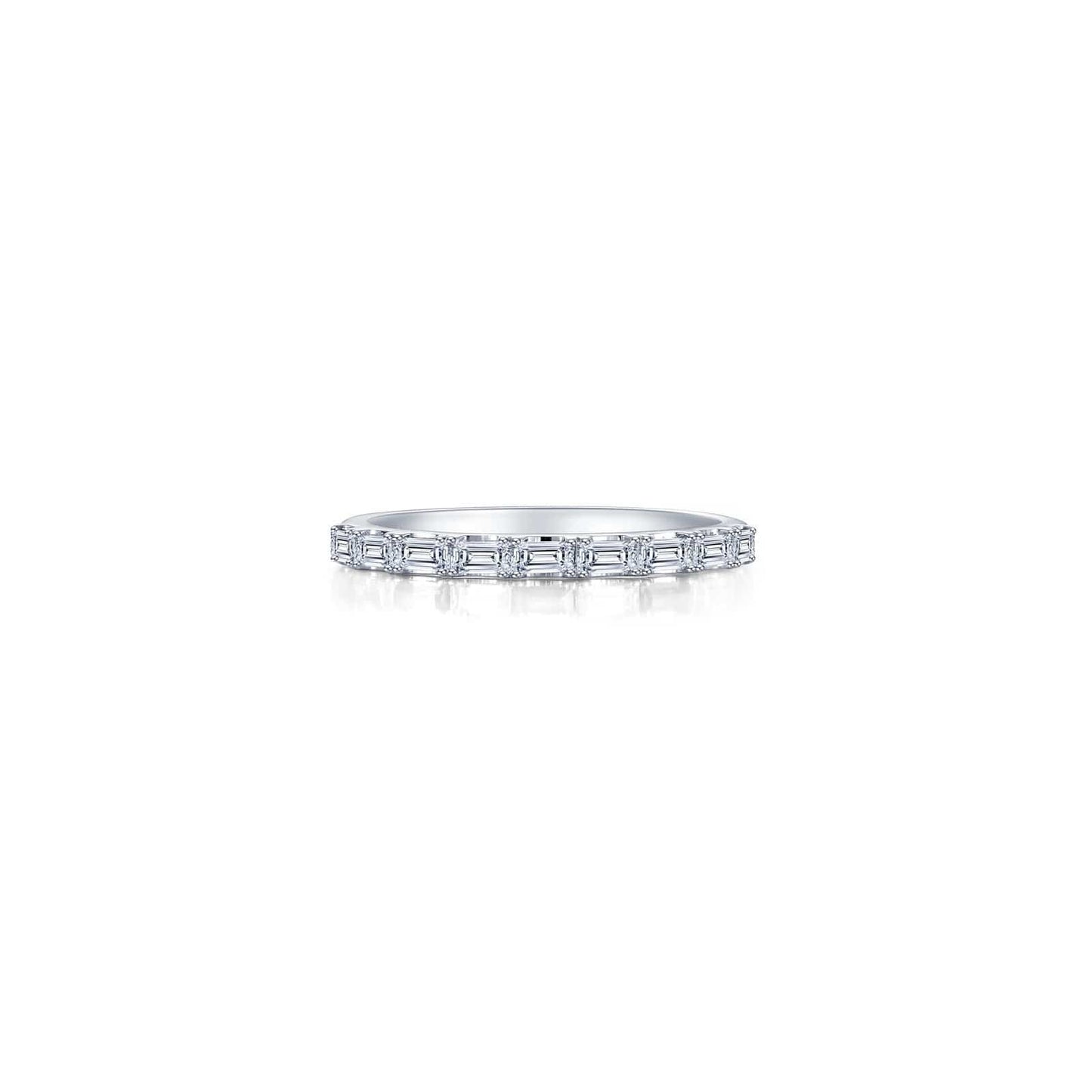 RNG-PPL Baguette Half-Eternity Band Ring