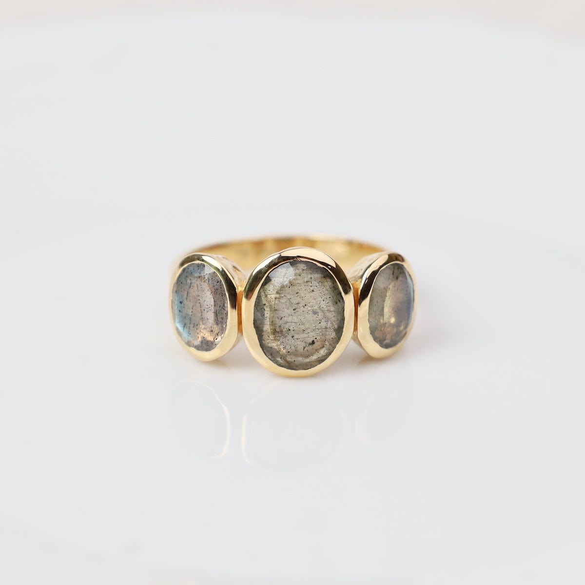 RNG-VRM 24k Gold Vermeil 3 Stone Ring - Labradorite