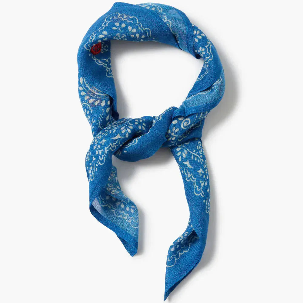 SCRF Embroidered Paisley Bandana Mediterranean Blue